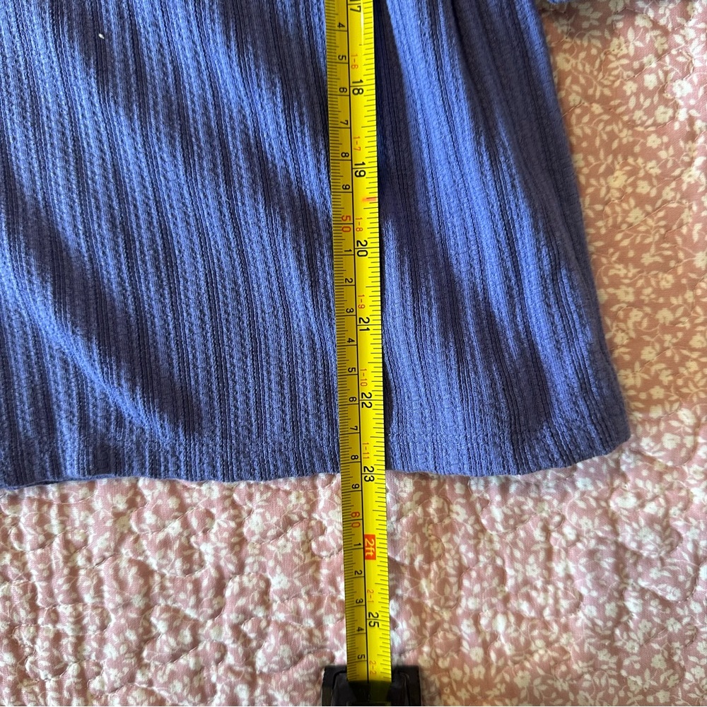 Loft Ribbed Long Sleeve Top In Periwinkle - Picture 2 of 6